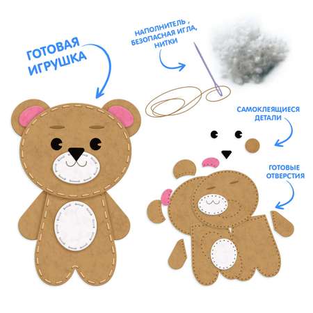 Набор для творчества ГЕОДОМ шитье Мишка