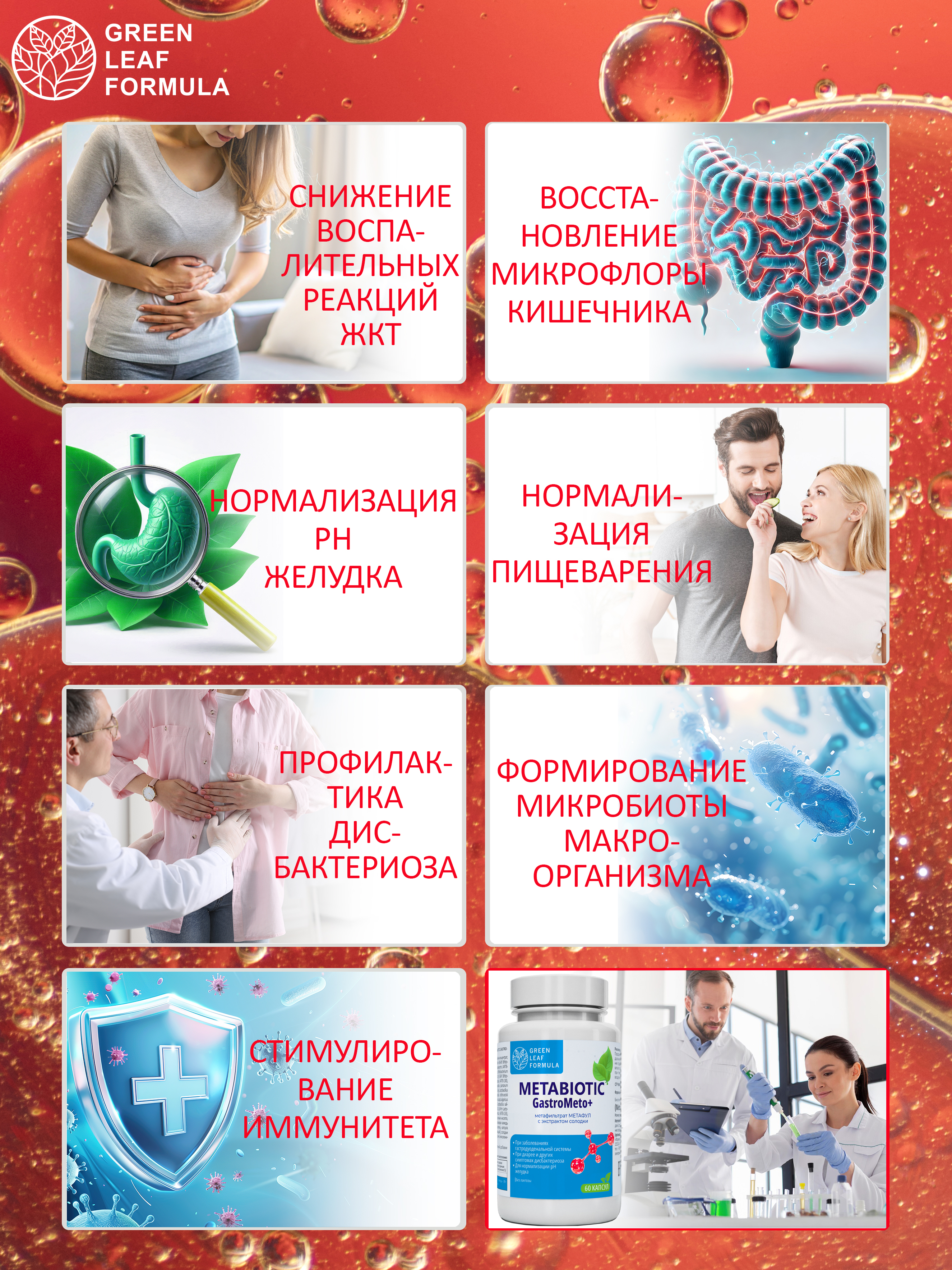 Метабиотик для восстановления микрофлоры Green Leaf Formula для желудка кишечника пищеварения - фото 7