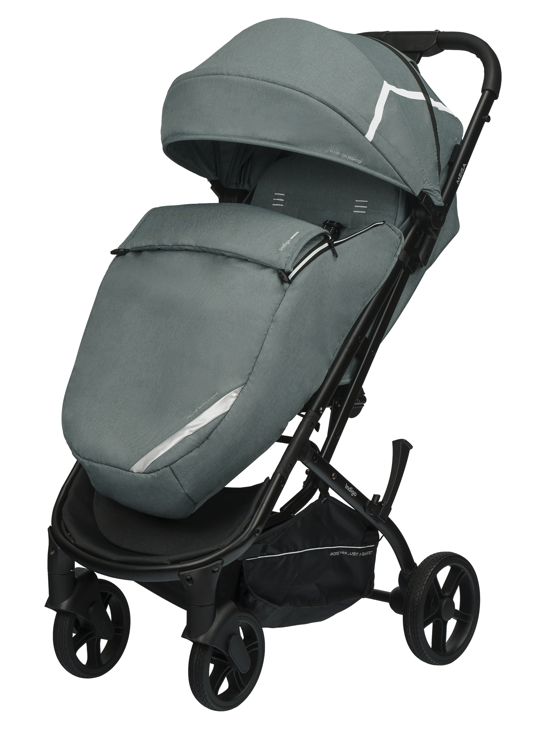 Коляска прогулочная Indigo Mega зеленый - фото 11