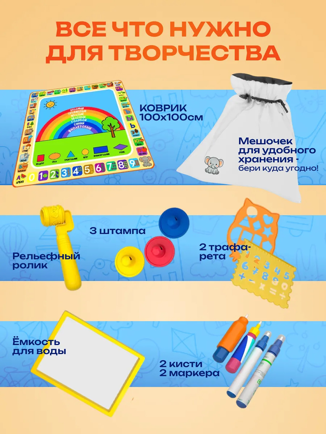 Акварисование ИнтеллектУм Коврик для рисования водой - фото 2