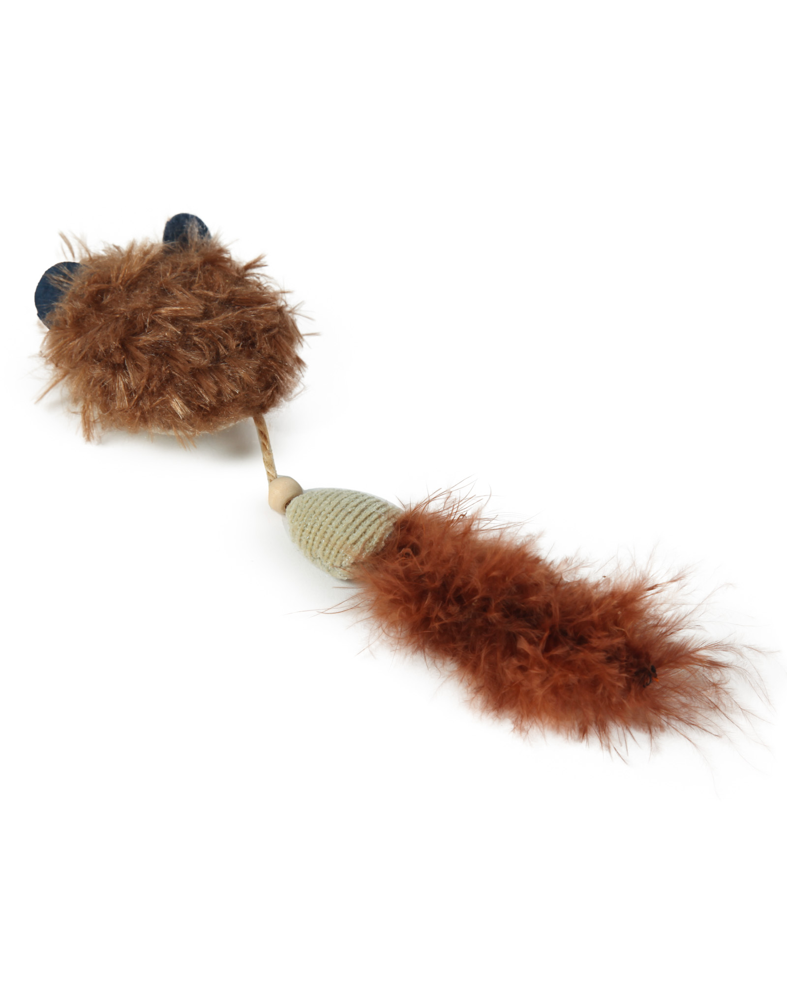 Игрушка для кошек Barbaks Мышь Хвостодер с кошачьей мятой с бубенчиком 21*4.5см - фото 5