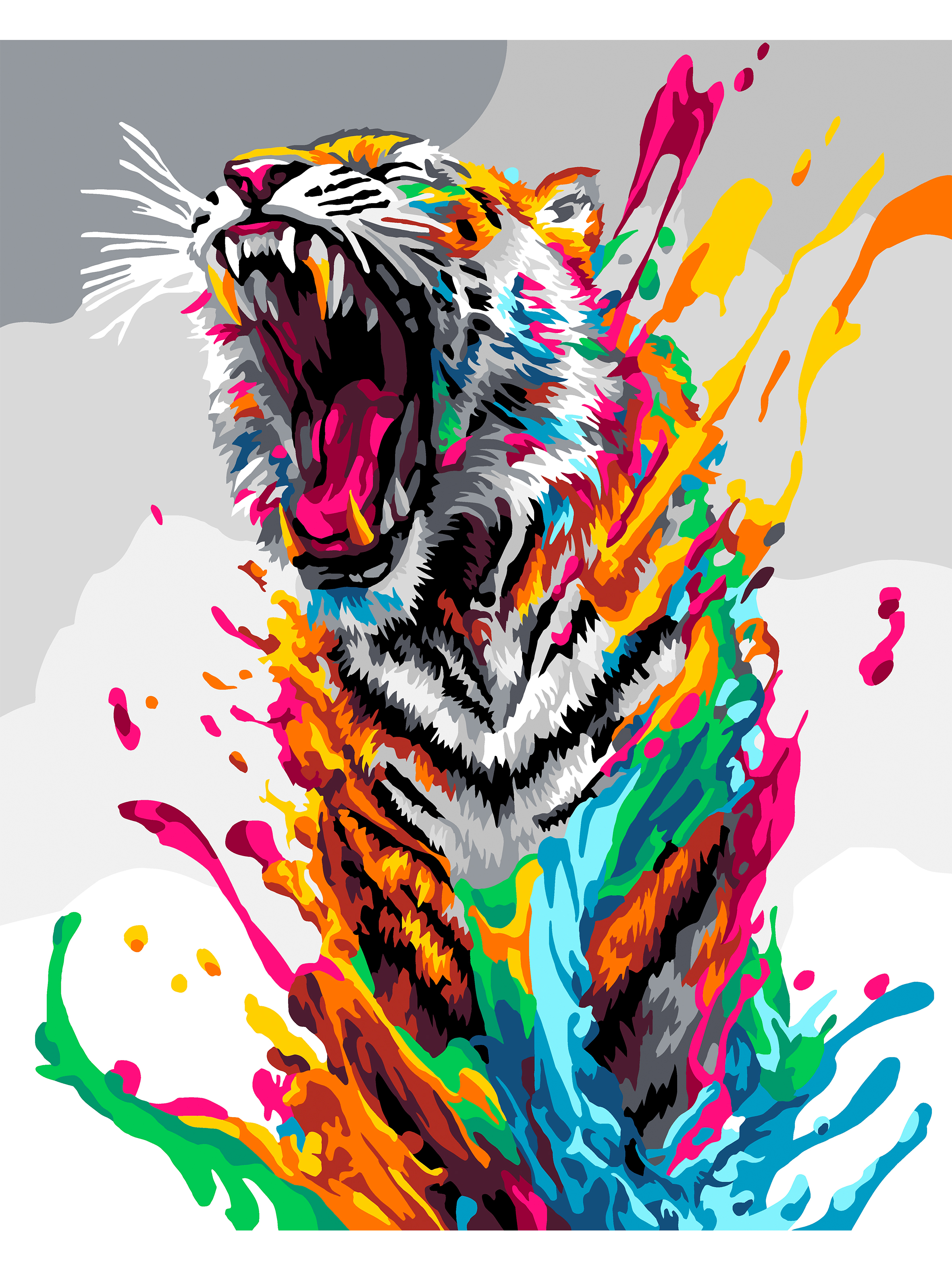 Картина по номерам Art sensation Свирепый тигр в ассортименте - фото 2