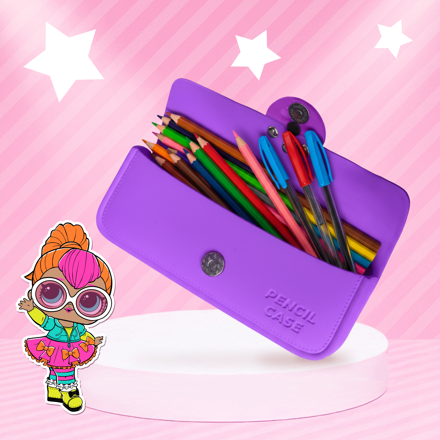 Сумка L.O.L. Surprise! пенал фиолетовый + джиббитсы - фото 4