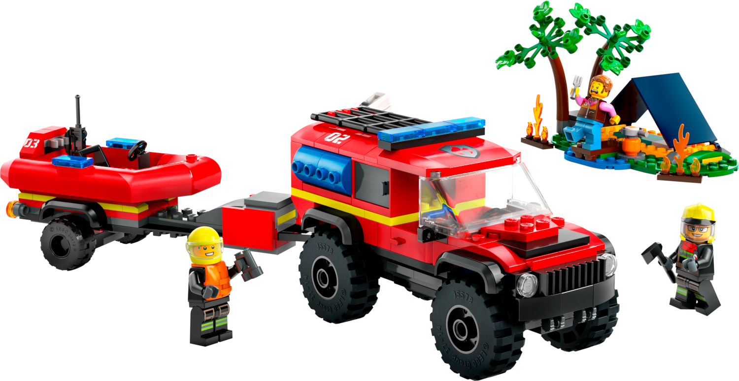 Конструктор LEGO City Fire Truck with Rescue Boat блочный - фото 2