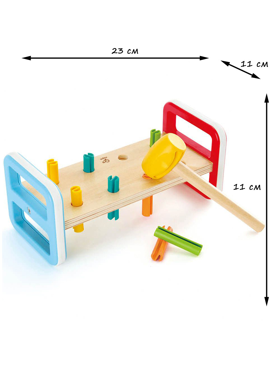 Игрушка музыкальная Hape Радужная ксилофон, металлофон, барабаны, бубен - фото 3