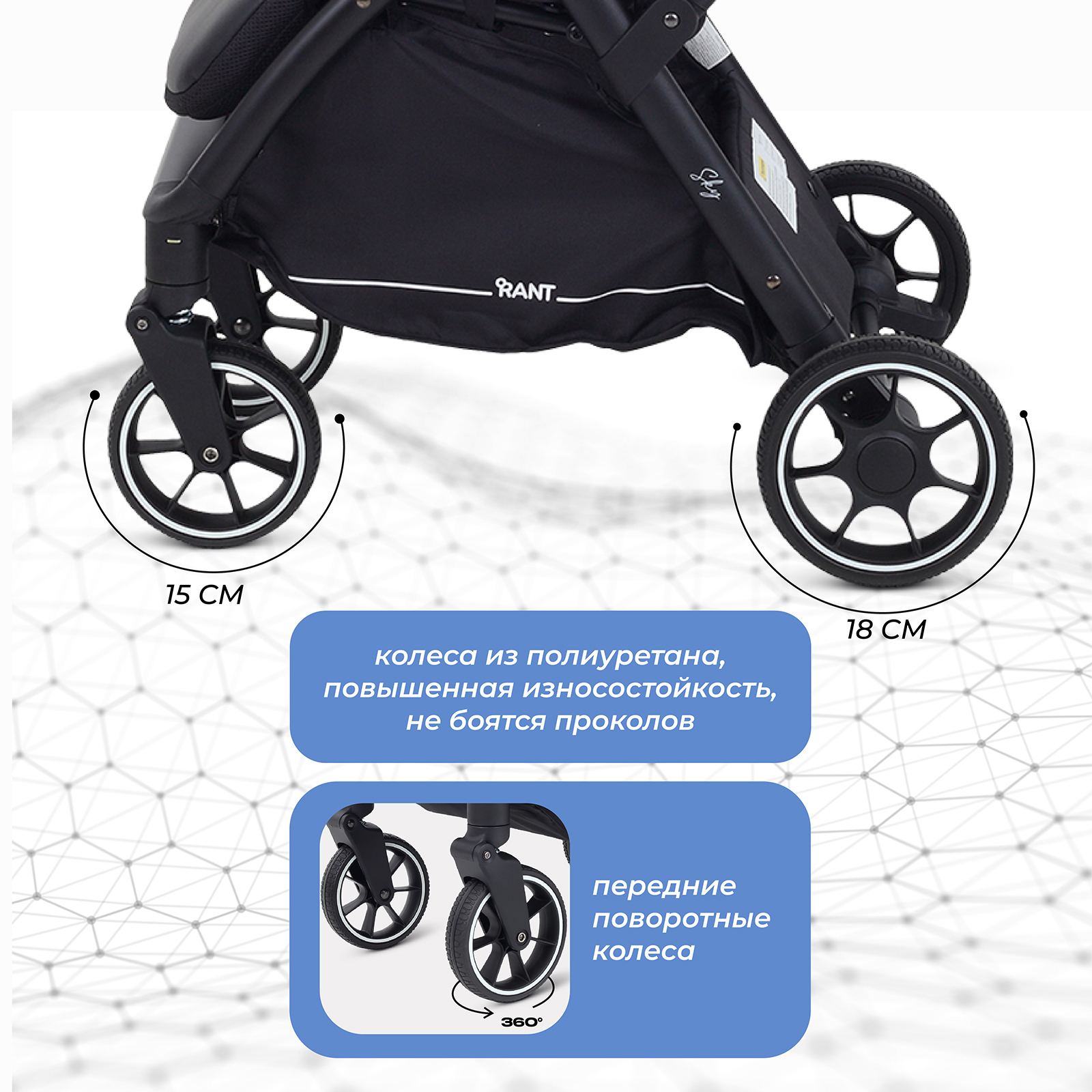 Коляска прогулочная Rant черный - фото 7