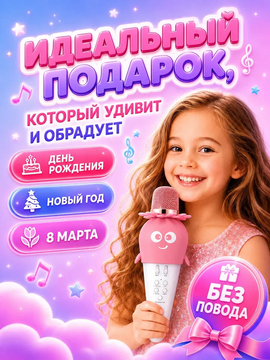 Микрофон Genzai беспроводной с караоке - фото 4