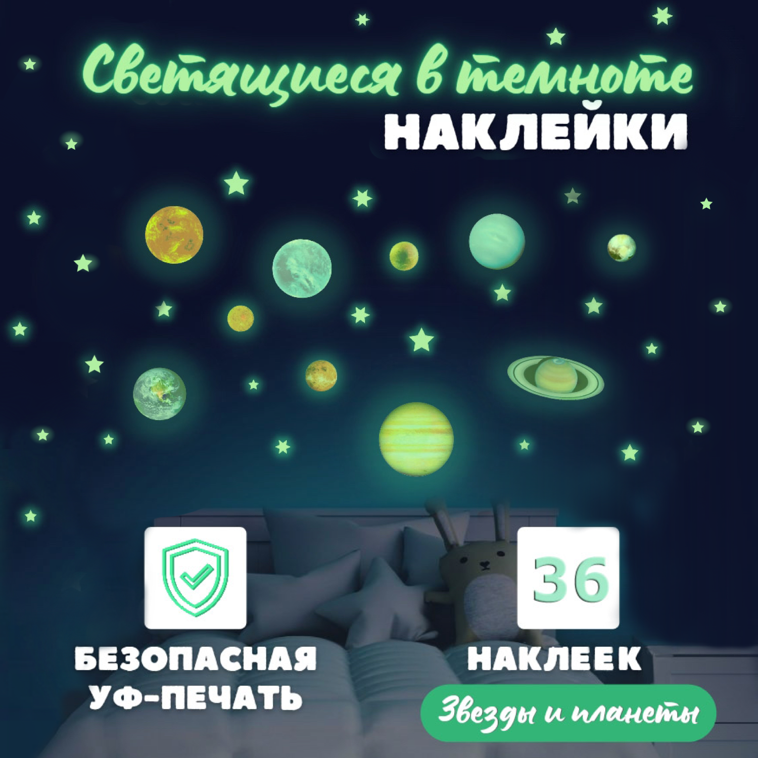 Набор для творчества Люми-Зуми Планеты декорирование наклейками - фото 1
