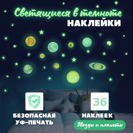 Набор для творчества Люми-Зуми Планеты декорирование наклейками