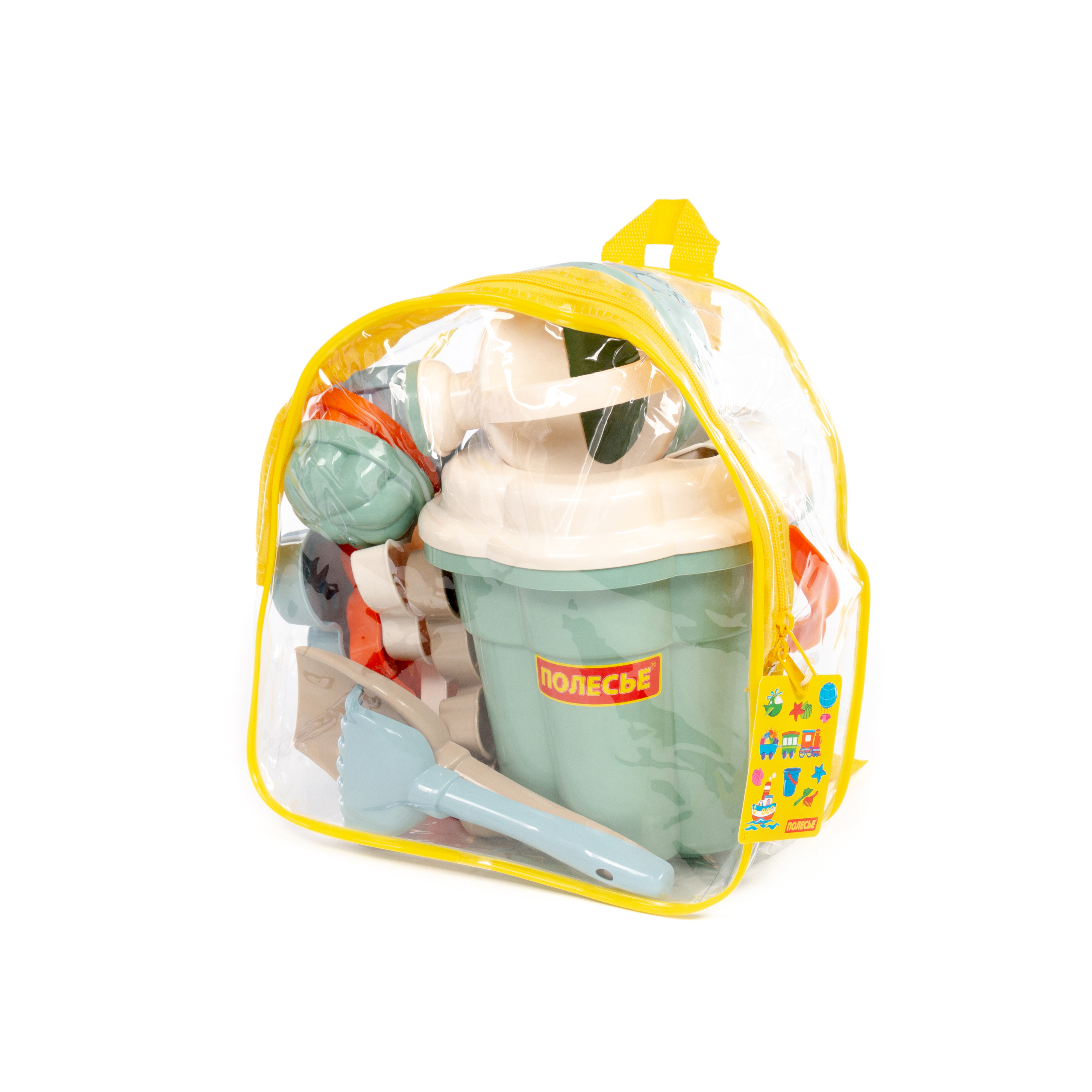 Песочный набор Полесье в рюкзаке оливковый 1 предм. - фото 6