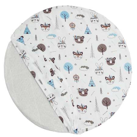 Простыня Amarobaby Индейцы на резинке круглая AMARO-5101-In