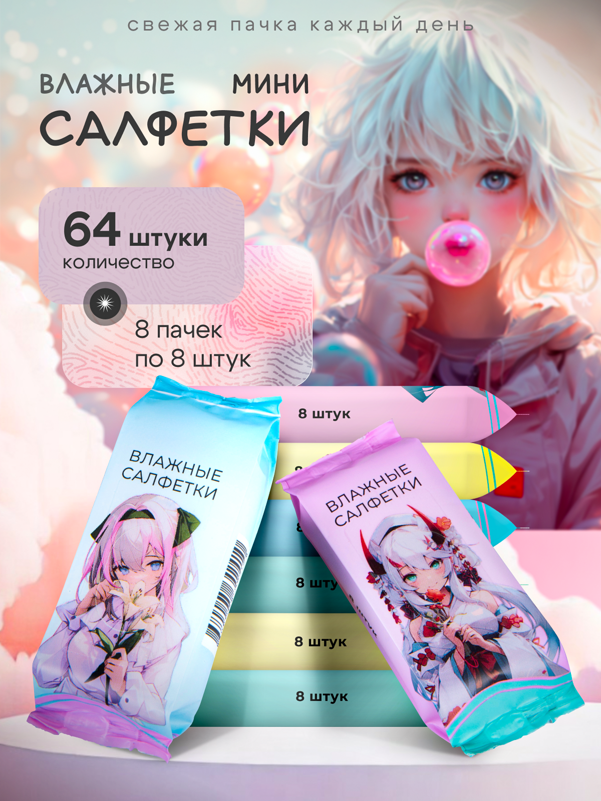 Влажные салфетки Meditell 8 упак. 8 шт. - фото 1