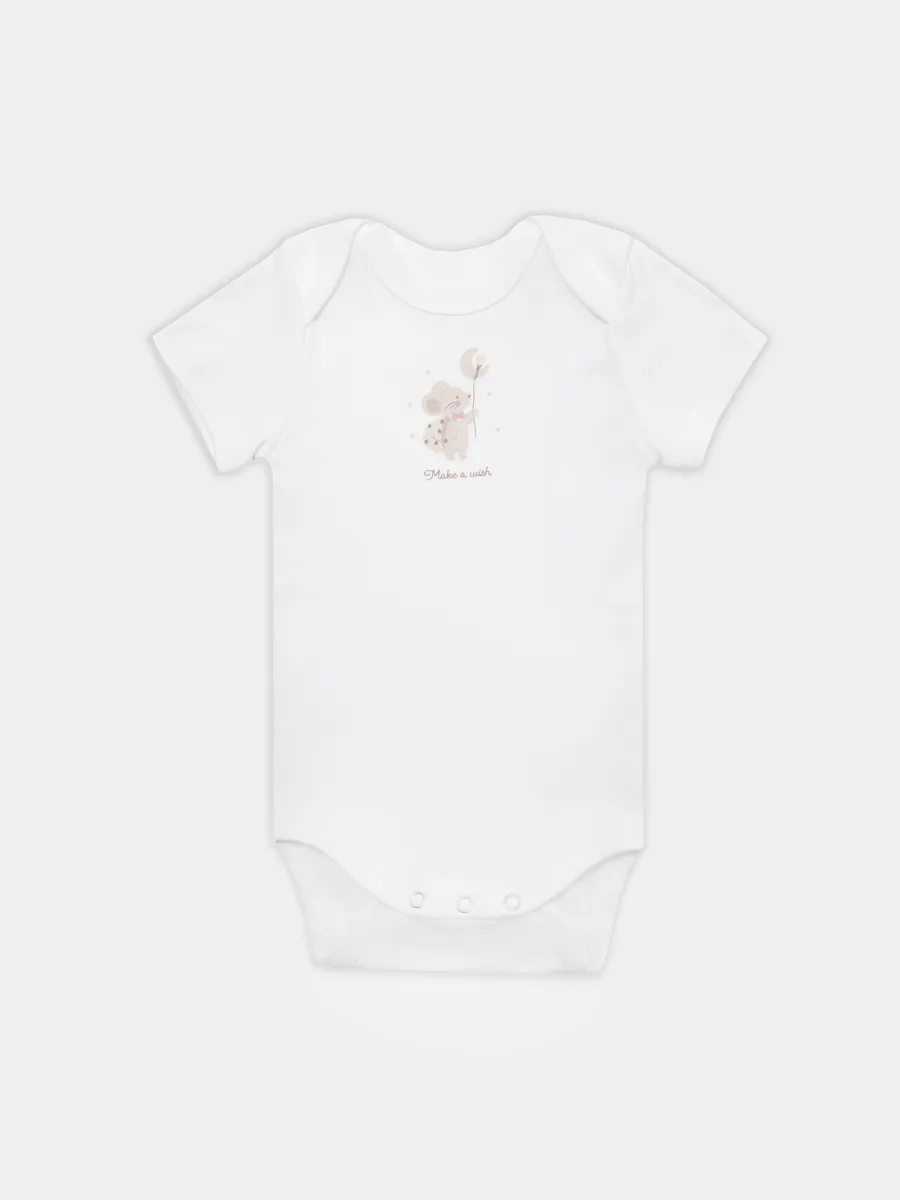 Боди 3 шт Mark Formelle (Марк Формэль) 13015-3/белый +космос на белом +звезды на кристальной розе - фото 11