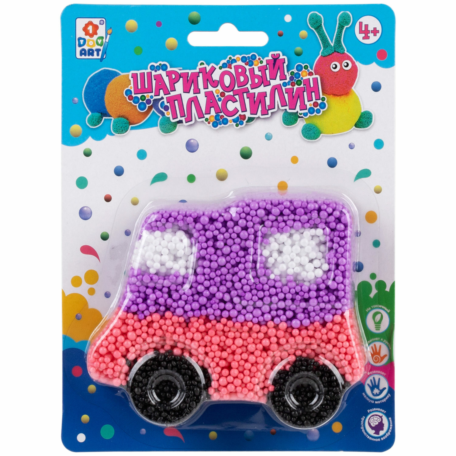 Пластилин 1TOY шариковый 4 цв. - фото 1