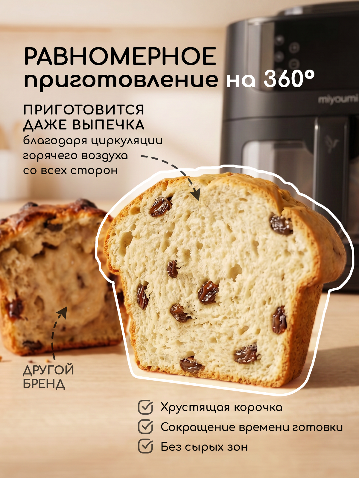 Аэрогриль электрический Miyoumi 8 л с функцией пара и ИИ - фото 12