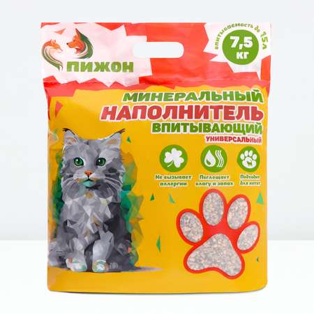 Наполнитель Пижон минеральный впитывающий универсальный 15 л
