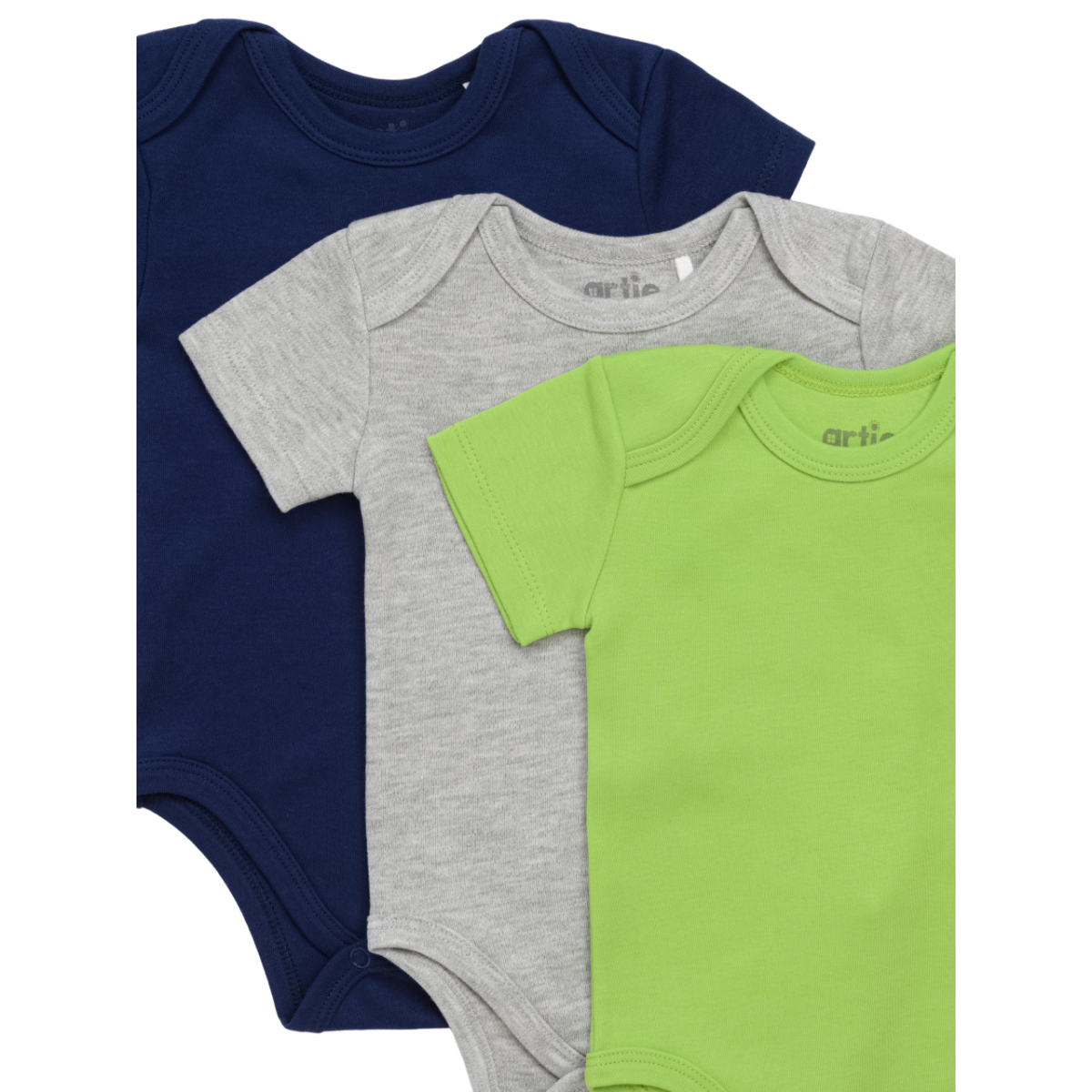 Боди 3 шт artie QBk3-931m серый-меланж-салатовый-синий - фото 3