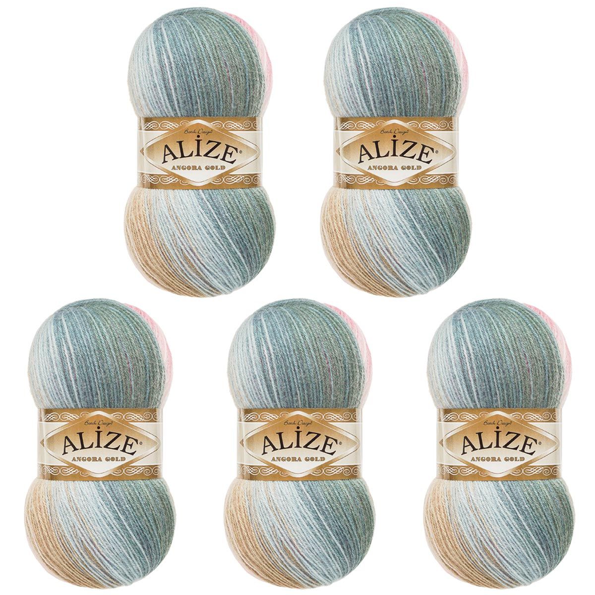 Пряжа Alize для вязания зимних вещей Angora Gold Batik 100 гр 550 м 5 мотков 2970 секционный - фото 8