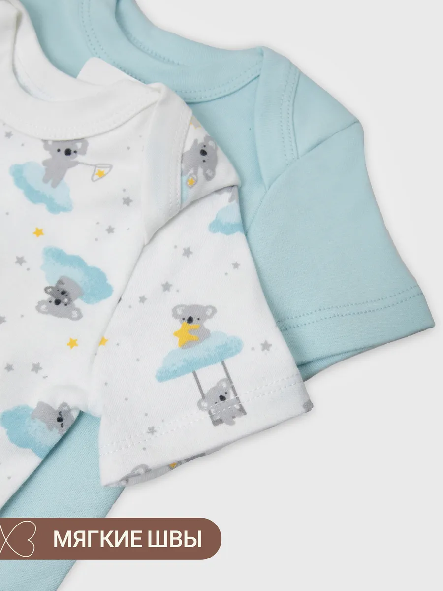 Боди 2 шт Mark Formelle (Марк Формэль) 13015-2/звездные коалы на белом +голубой - фото 7