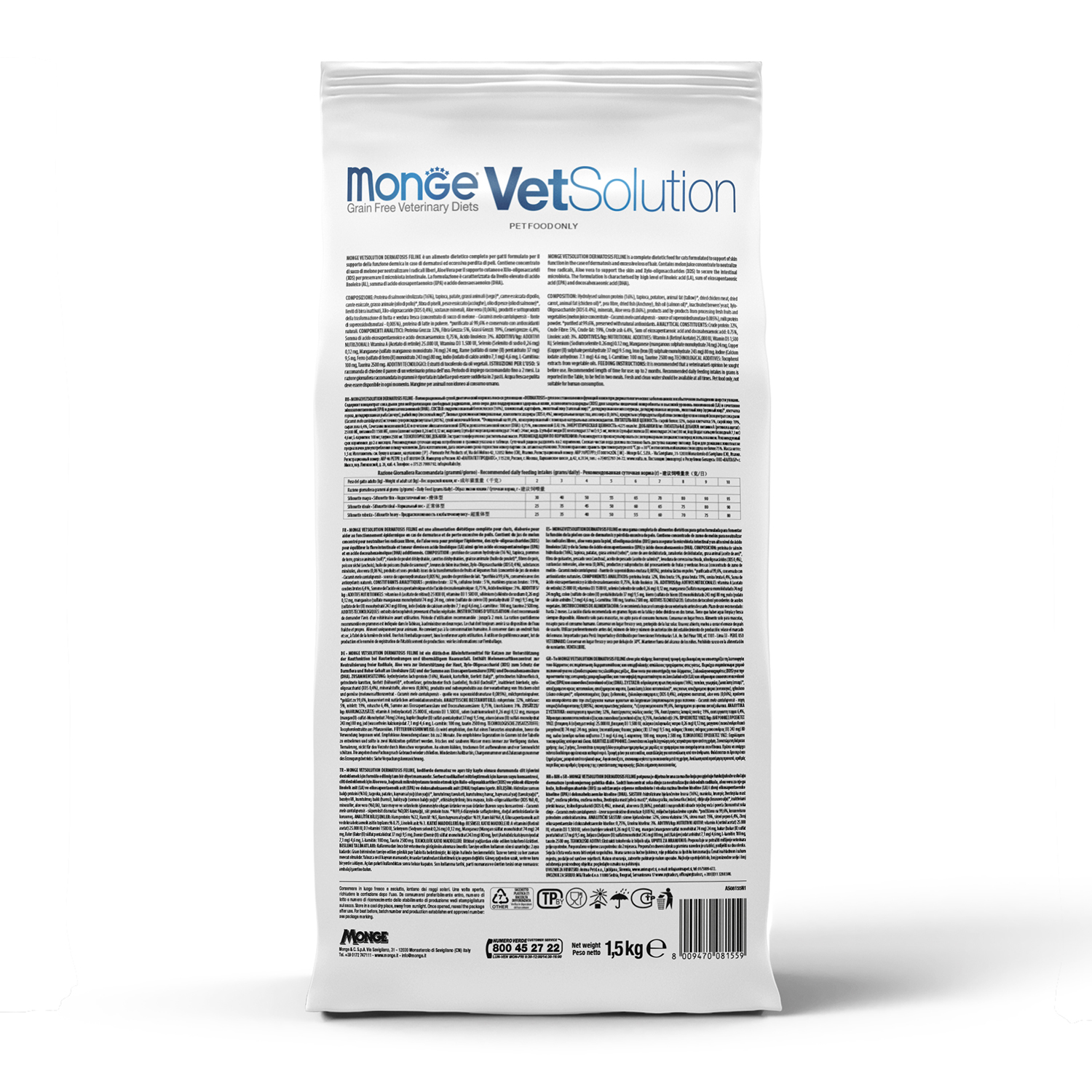Корм для кошек диетический MONGE VetSolution Cat Urinary Oxalate при оксалатном течении МКБ 1.5кг - фото 6
