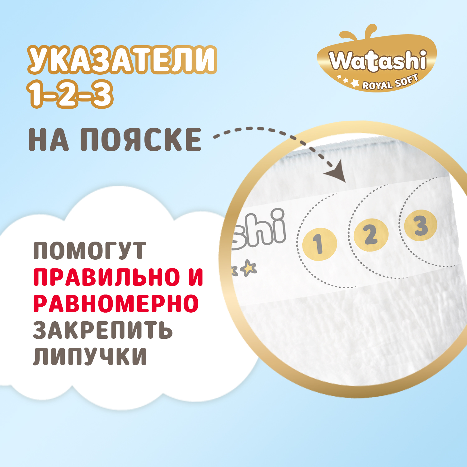 Подгузники WATASHI Royal Soft Royal Soft 3 (4-9 кг) 58 шт. - фото 8
