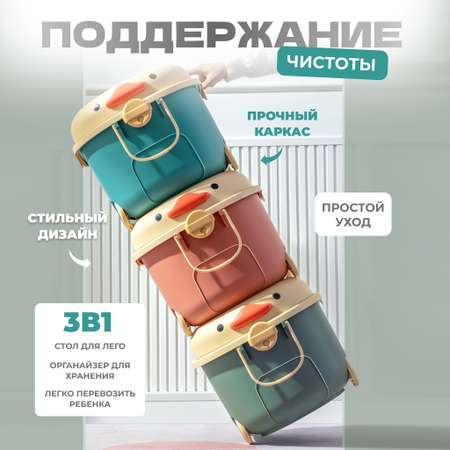 Ящик для хранения игрушек Solmax контейнер на колесиках 57х38х33 см синий