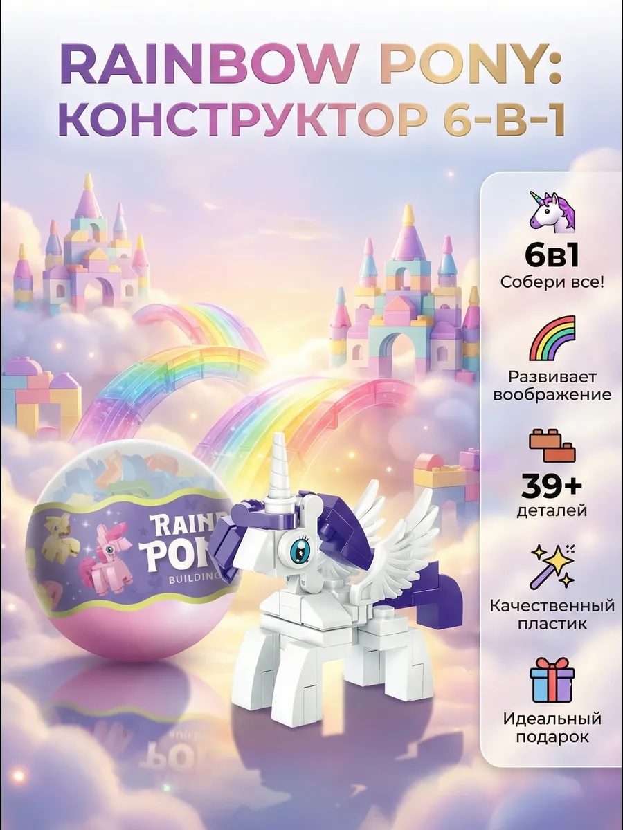 Конструктор ТОТОША Литтл Пони Сюрприз в шаре 6в1 - фото 5