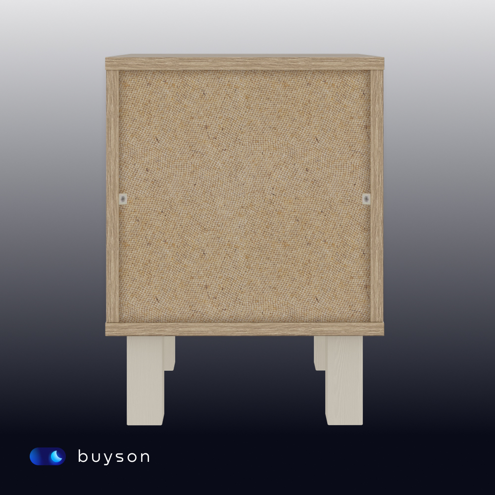 Прикроватная тумба buyson BuyDream с ящиком, 35х35х47 см Дуб крафт серый/белый - фото 11
