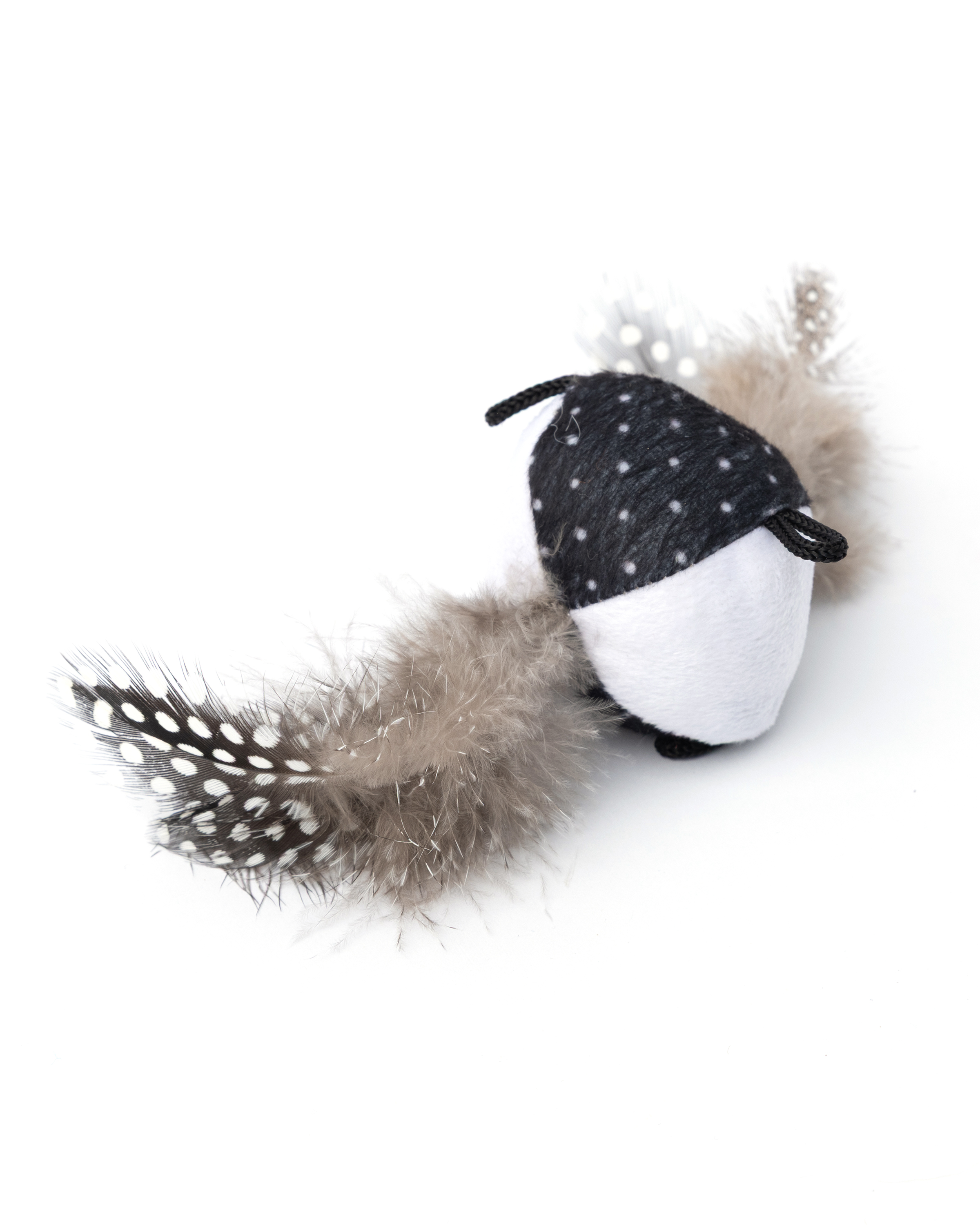 Игрушка для кошек Barbaks Мягкий мяч с натуральными перьями диаметр 6см - фото 1