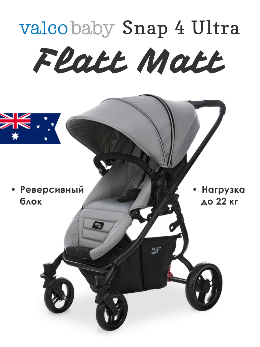 Коляска прогулочная Valco baby Snap 4 Ultra Flatt Matt серый - фото 1