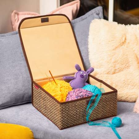 Коробка для хранения CASY HOME с крышкой бежевый ВО-062