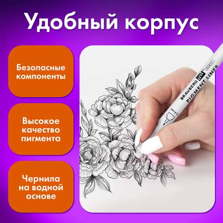 Ручка капиллярная Brauberg 3 шт.