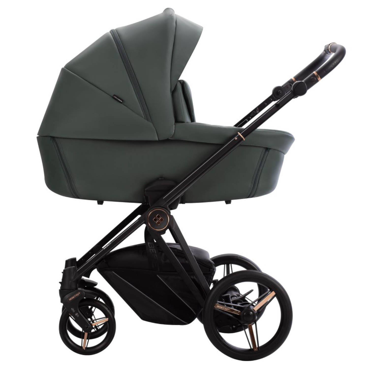 Коляска 2в1 Bebetto Monti Pro 02 Stella т.зеленый зеленый - фото 3