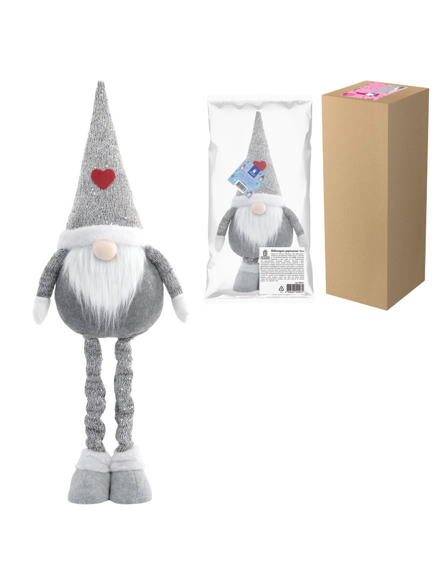 Украшение новогоднее Золотая сказка Гном Милаш под елку с телескопическими ножками - фото 7