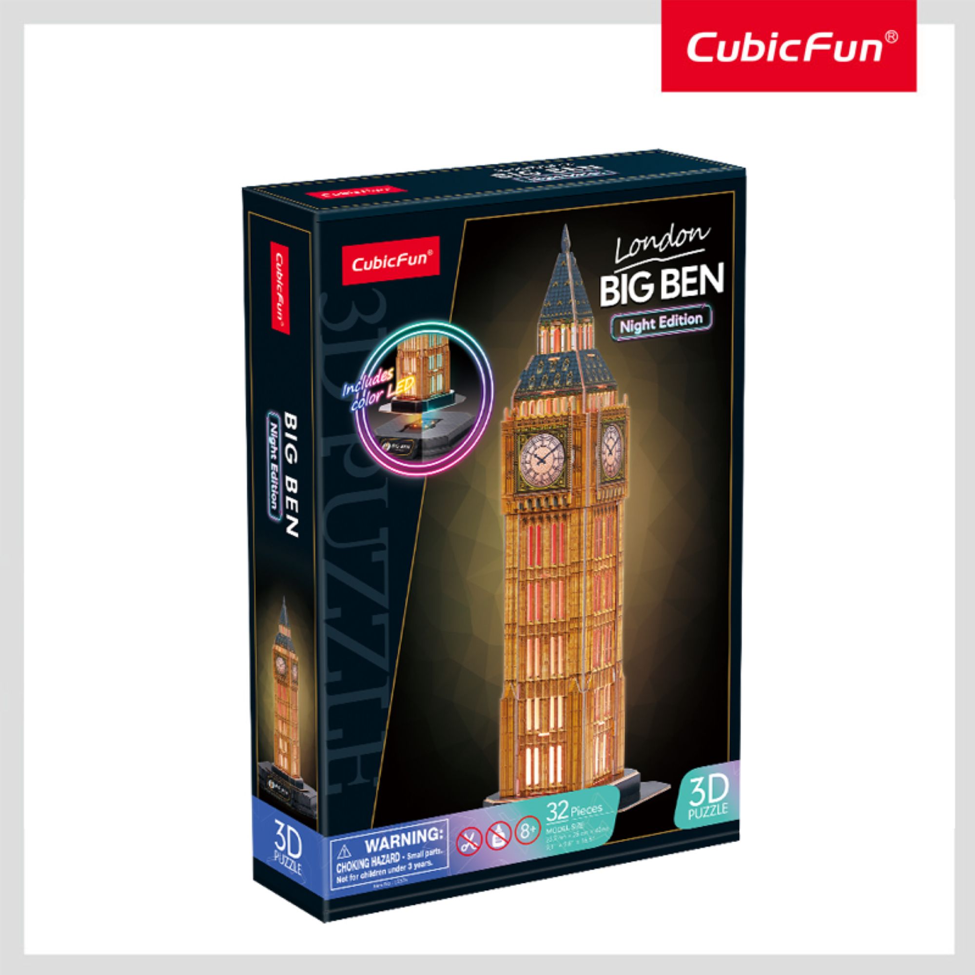 Пазл CubicFun Биг-Бен 32 детали LED 3D - фото 2