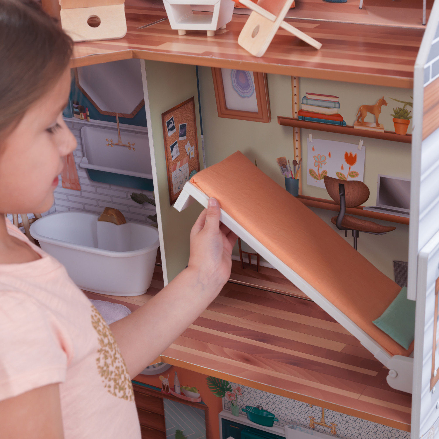 Домик для кукол KidKraft с мебелью 65985_KE - фото 7