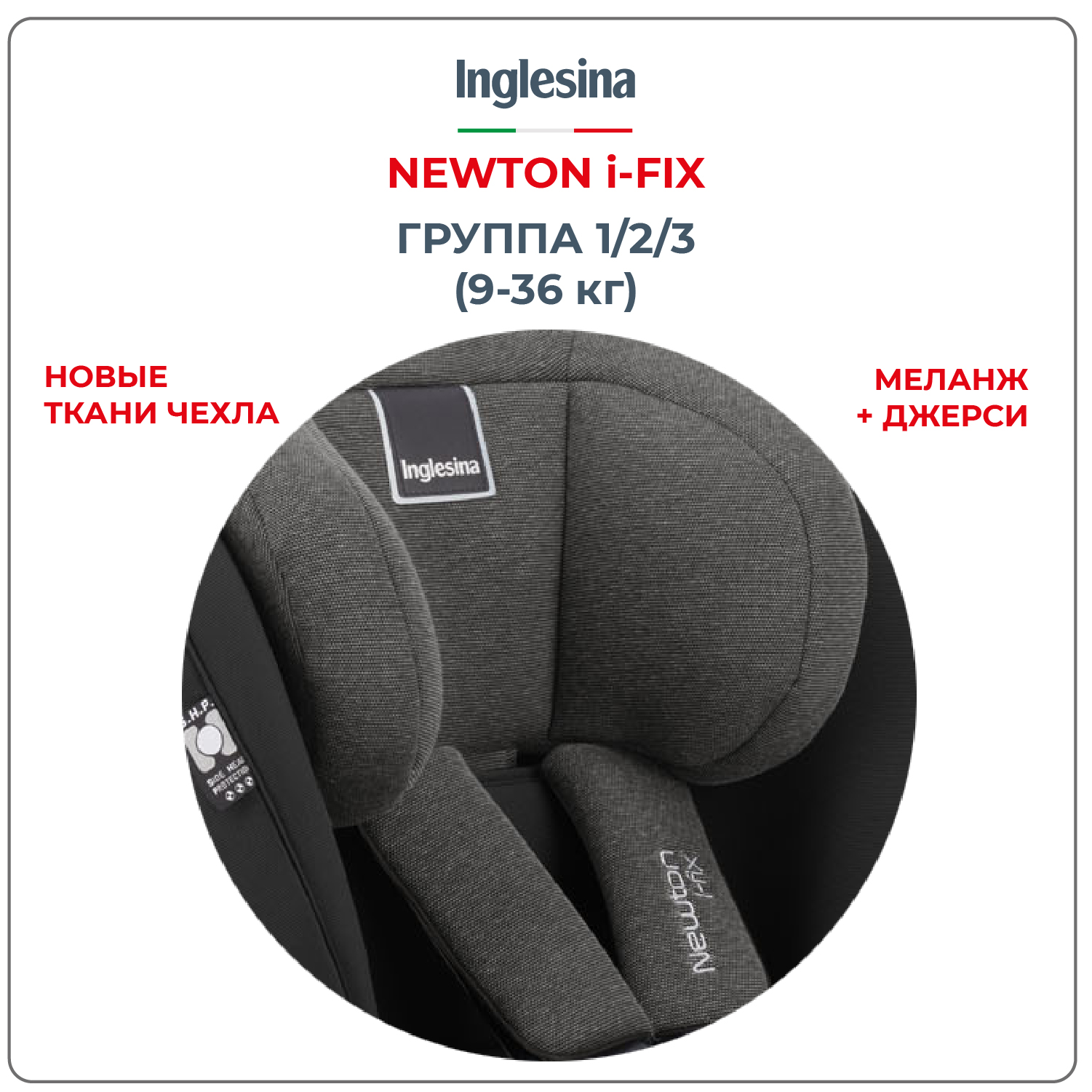 Автокресло Inglesina Newton Vulcan Black 1/2/3 (9-36 кг) - фото 3