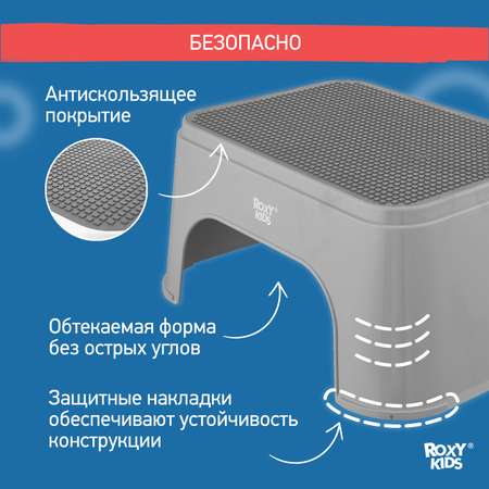 Ступенька детская ROXY-KIDS для унитаза и кровати цвет серый
