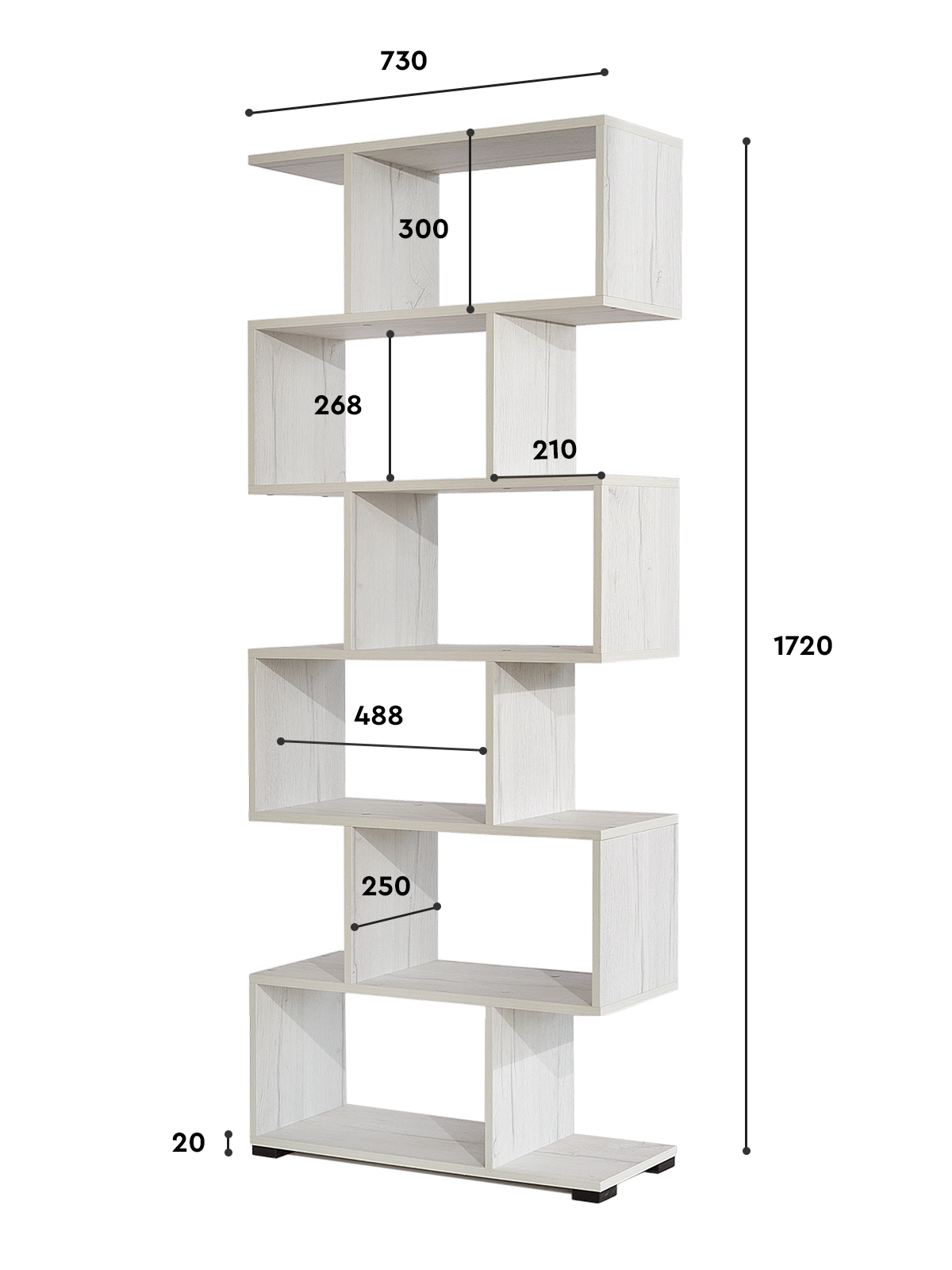Стеллаж для детской Comfort Avenue лоренцо Сосна карелия 2061 174х73х25 - фото 9