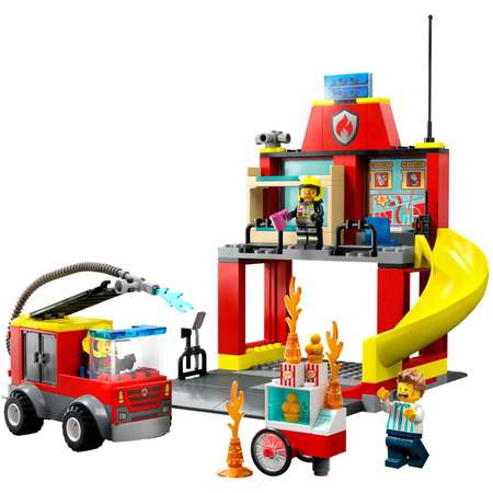 Конструктор LEGO City Пожарная часть и машина блочный