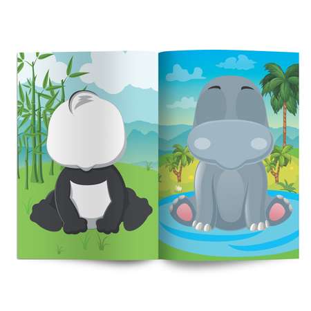 Книга ND Play Портреты из наклеек Веселые животные