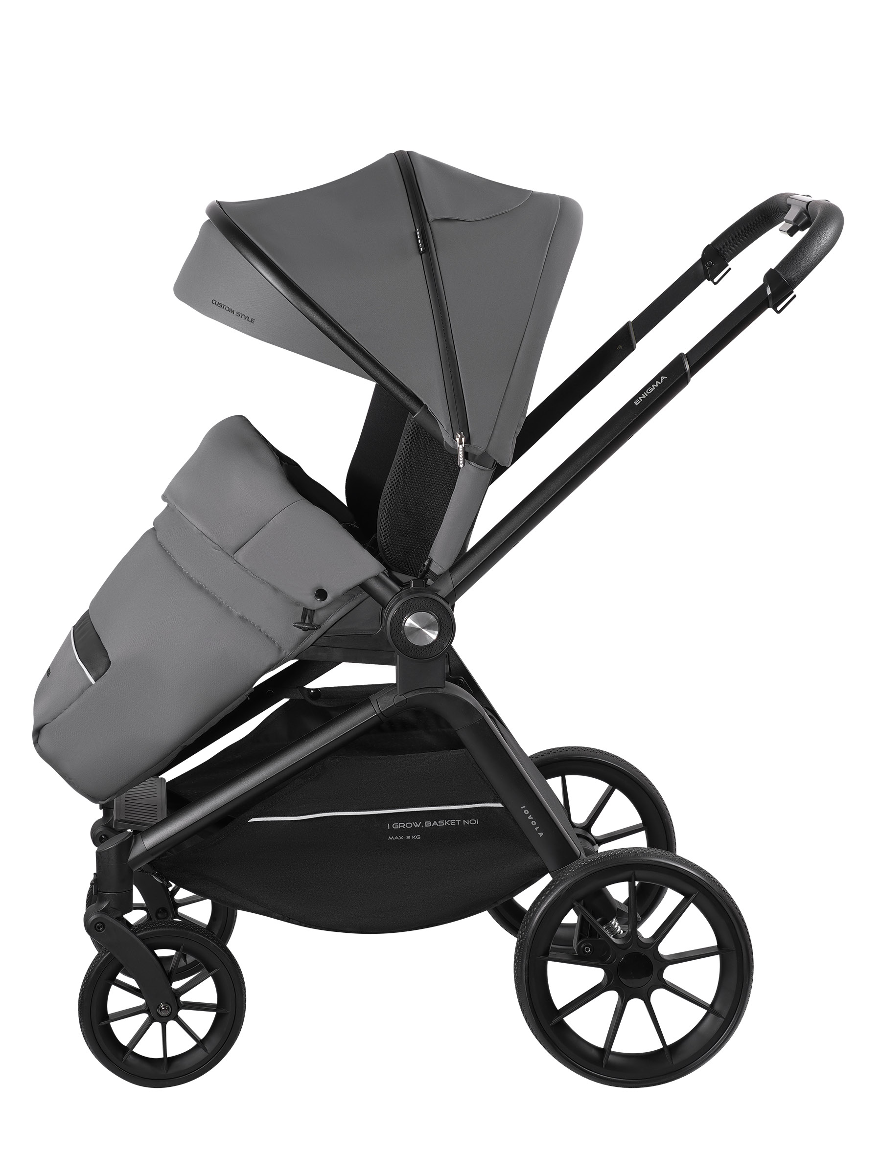 Коляска прогулочная JOVOLA Enigma всесезонная серый - фото 17