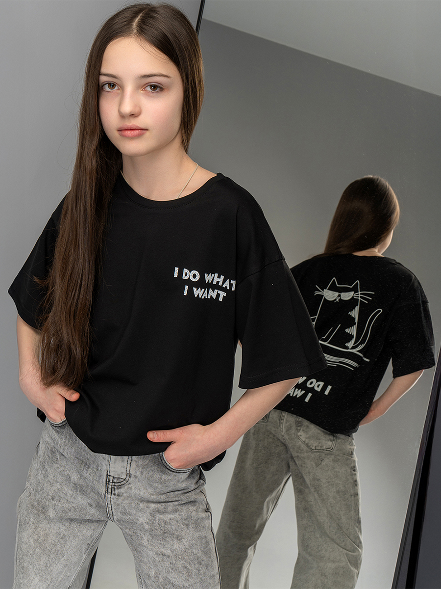 Футболка HappyFox HF0178SPPкот.черный - фото 4