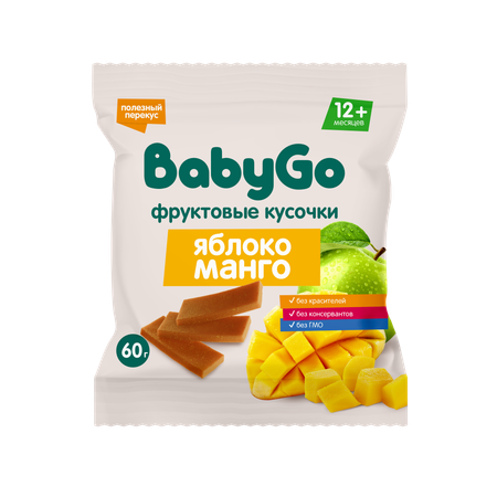 Кусочки фруктовые BabyGo из яблок и манго 60г