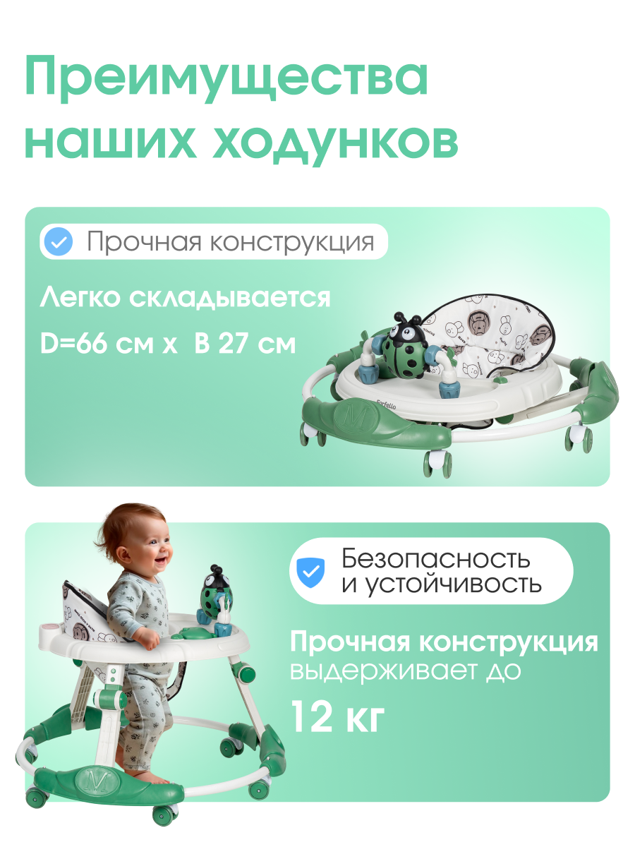 Ходунки Farfello A3 зеленый - фото 3