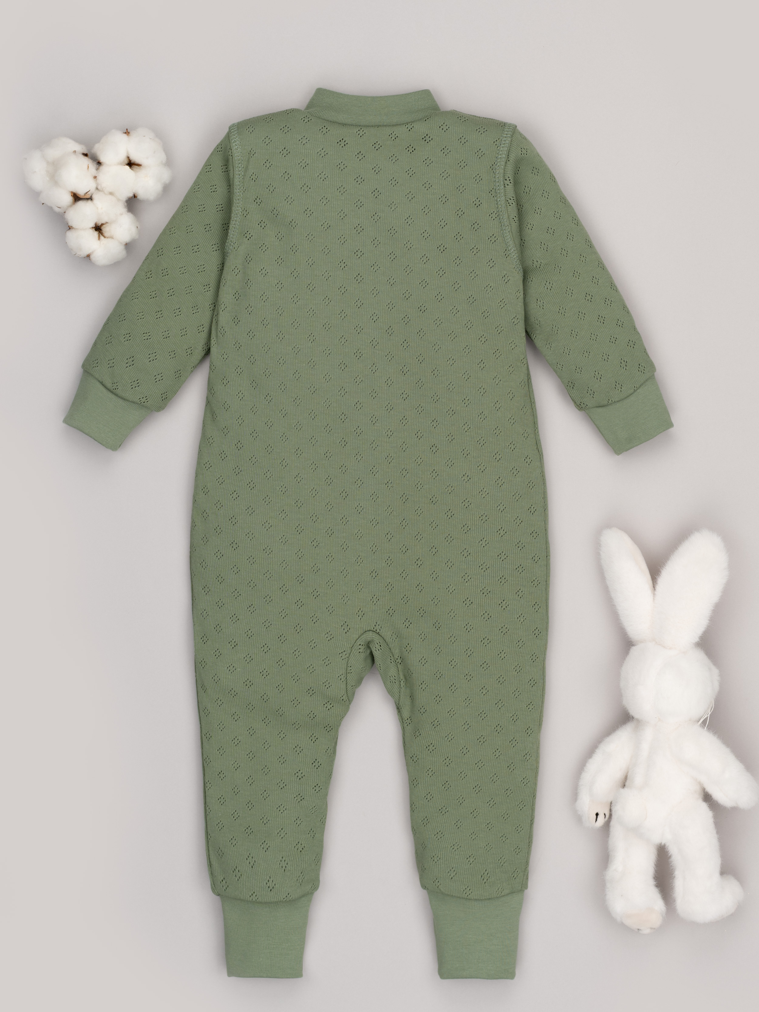 Комбинезон ТРИЯ 1022 ажурная рибана Soft песто - фото 8