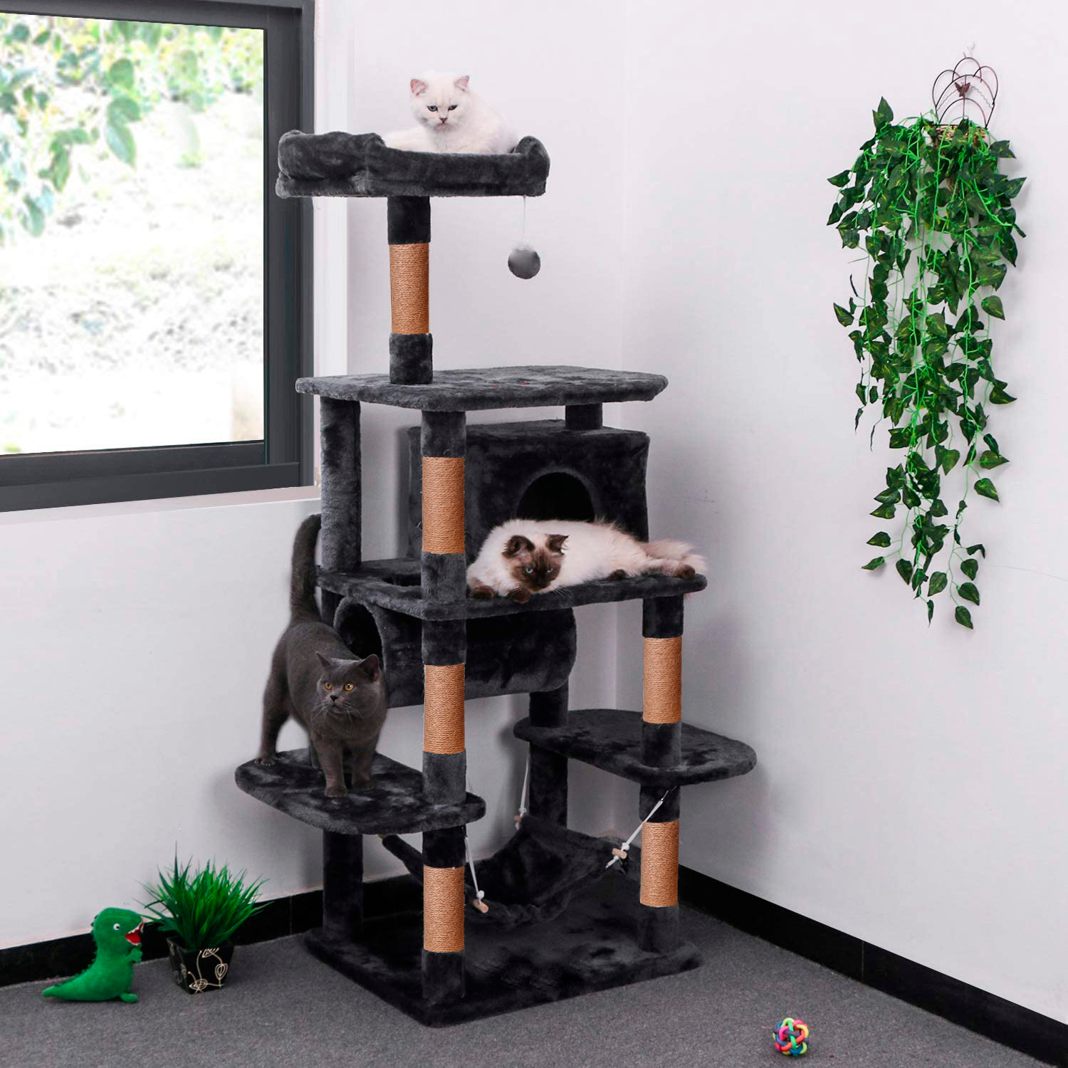 Игровой комплекс для кошек дом Pet БМФ Черный - фото 3
