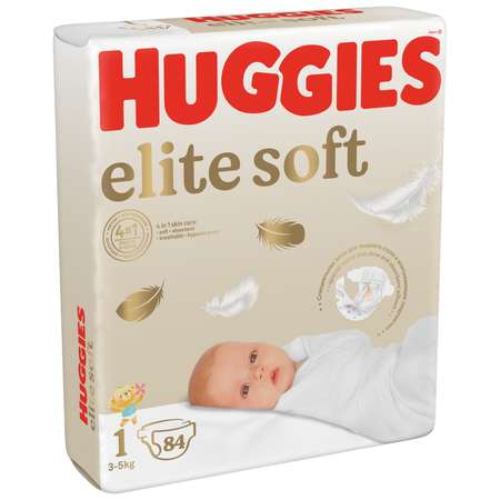 Подгузники Huggies Elite Soft для новорожденных 1 (3-5 кг) 84 шт.