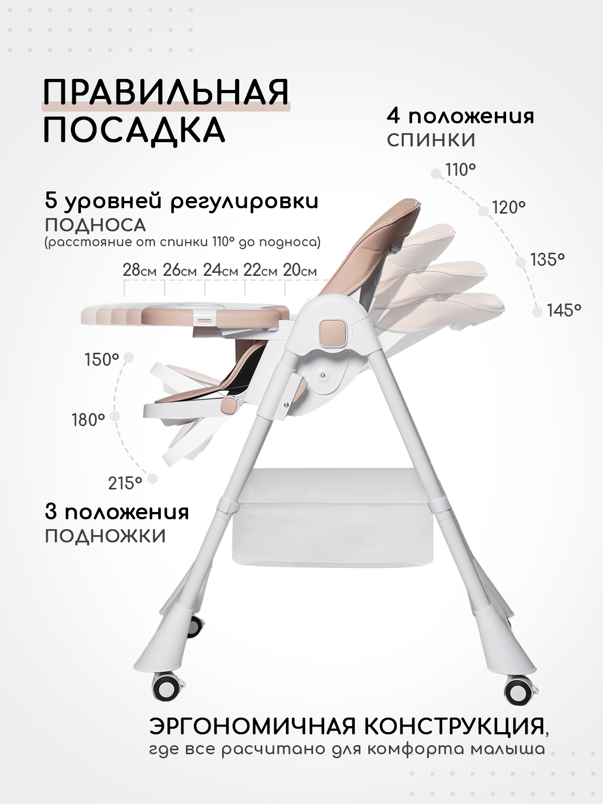 Стульчик для кормления Miyoumi складной розовый - фото 9