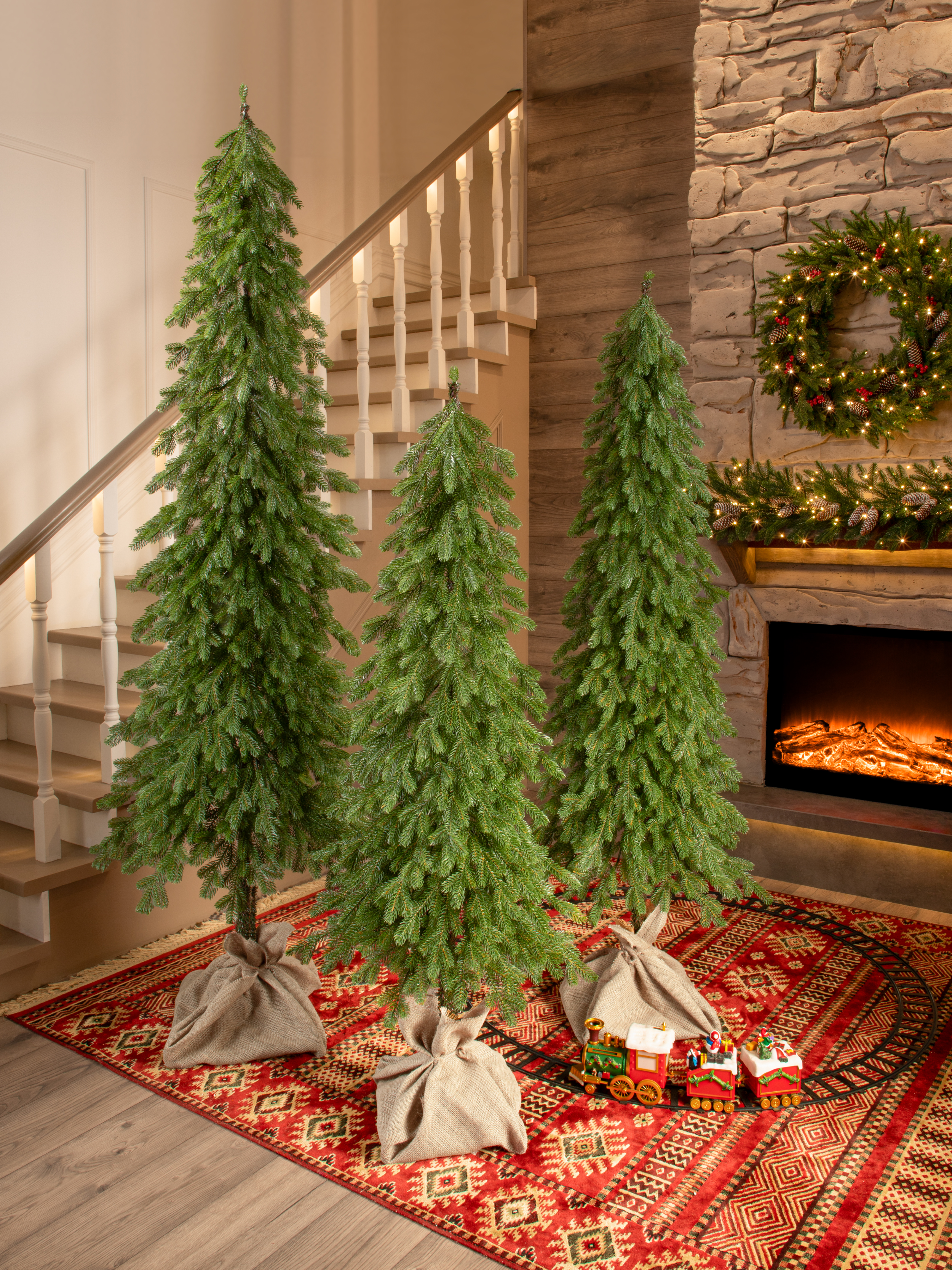 Ель Белоснежка Поезд Ёлок литая на высокой ножке 210см. - фото 4